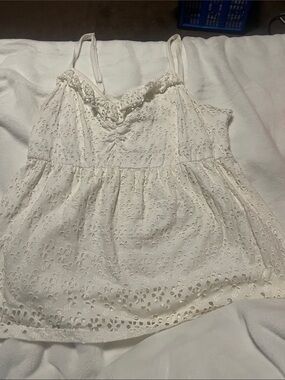 Flattering and Cute white crochet top